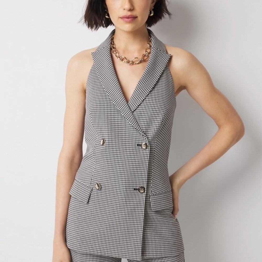 Women's Black and White Vest